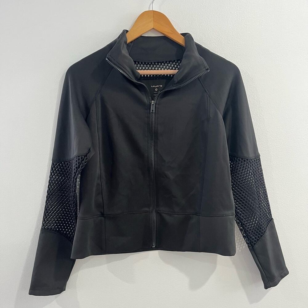 Layer 8 Womens Black Full Zip Active Jacket Medium